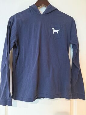 The Black Dog Classic Collection Navy Blue Long Sleeve with Hood Youth Large
